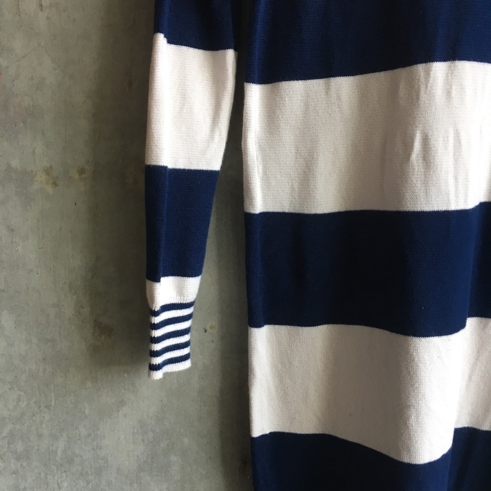 Madewell | Wallace sweater navy white stripe dress